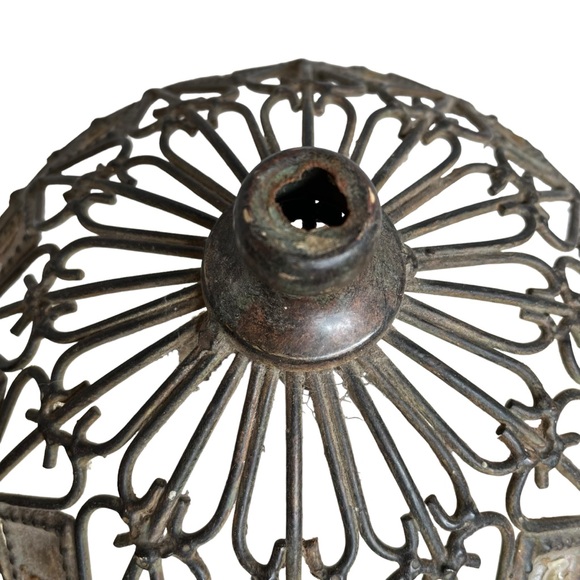 Antique Iron Shabby Victorian Parasol Candle Holder - Picture 4 of 12